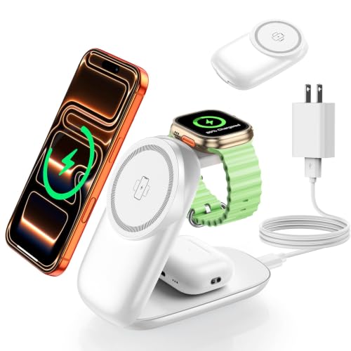 Vexirum 3 in 1 Charging Station, Foldable Magnetic Travel Wireless Charger - image 1