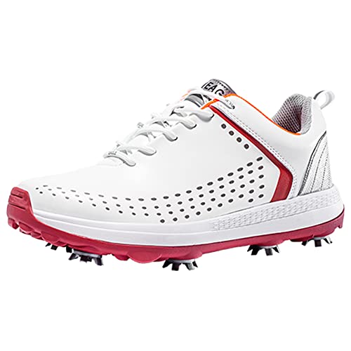 Zapatos De Golf para Hombre Zapatillas De Deporte Informales con Pinchos Impermeables Antideslizantes Cómodas Ligeras De Talla Grande,A,43 EU Cover