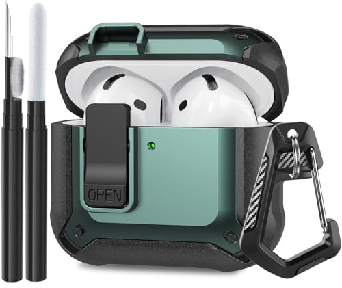 OTOPO(�I�g�|) AirPods 4 �P�[�X�J�o�[ �N���[�i�[�L�b�g�t�� �Z�L���A���b�N�N���b�v �N�[�� ���ȃP�[�X Airpods��4���� 2024�p �n�[�hTPU�ی�J�o�[ Airpod 4�[�d�P�[�X�O���[��