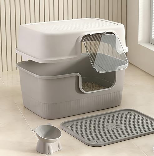 Caixa de Areia para Gatos com Teto e Porta Anti-Odor - Kit Comple...