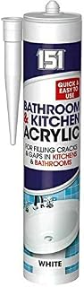 New Silicone Sealant Anti Mould Unibond for Mould Kitchen & Bathroom White (1x151 Bath & Kitchen Filler)