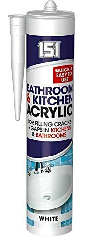 New Silicone Sealant Anti Mould Unibond for Mould Kitchen & Bathroom White (1x151 Bath & Kitchen Filler)
