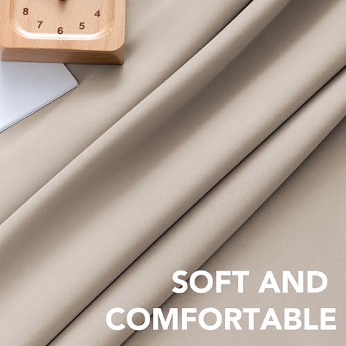 Image of H.VERSAILTEX Blackout Curtains Thermal Insulated Window Treatment Panels Room Darkening Blackout Drapes for Living Room Back Tab /Rod Pocket Bedroom Draperies (2 Panels, Fog, 52 x 72 Inch)