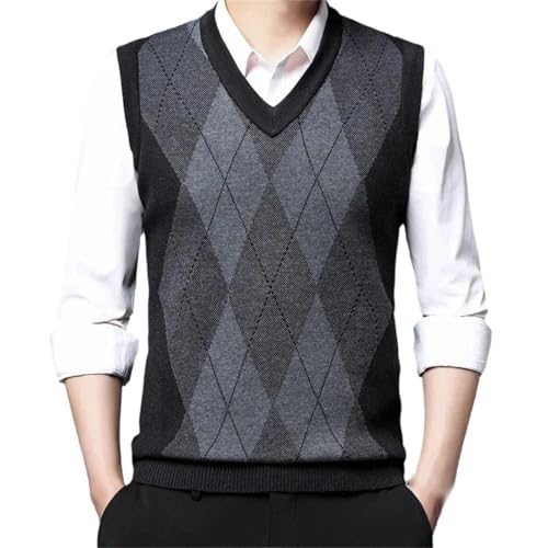 Men Thick Casual Sweater Tank Top Warm Fall Winter Vest Comfortable Breathable Pullover