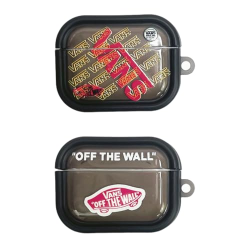 人気 バンズ ヴァンズ ForAirpodsケース 限定 イヤホンケース エアーポッズ ストラップ付き 機能風 TPUカバー Pods 1/2/3/4 Pro 欧米潮牌 質感 紛失防止 耐衝撃 汚れ防止 (ForAirpods pro3,A)