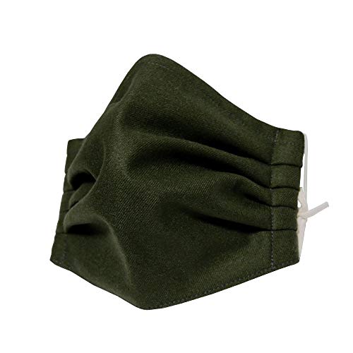おしゃれ ガーゼマスク無地 プレーン カーキ 1枚 ノーズワイヤー 匠-takumino-MASK