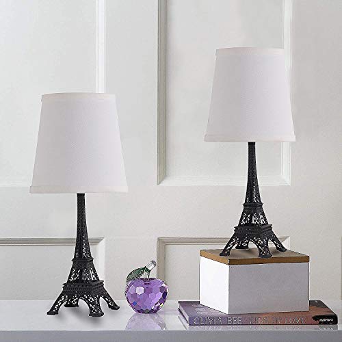 SHACOS Lot de 2 Led E27 Lampe de Chevet Noir Métal Lampe de Table Abat-Jour Lampe de bureau Industrielle Lampe pour Chambre, Salon, Dortoir, Studio, Café