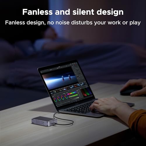 UGREEN 40Gbps M.2 NVMe Enclosure with Aluminum Double-Sided Fin Heat Dissipation, No Noise External SSD Case Compatible with Thunderbolt 4/3/USB4/3.2/2.0 M1 M2 Pro/Max (SSD Not Included) - Image 5