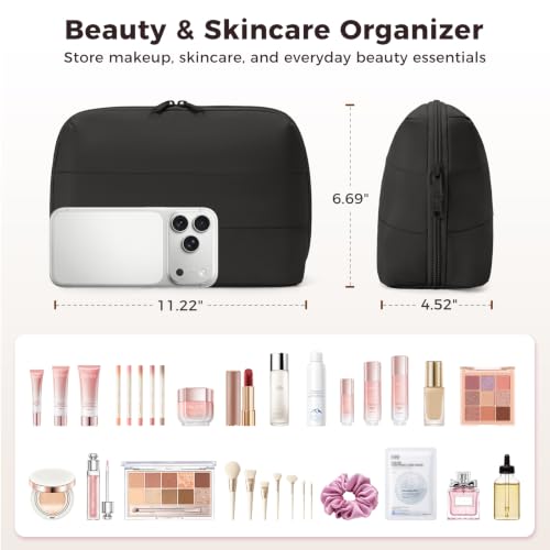 Wandering Nature Puffer Standing Fold-Down Toiletry & Makeup Bag (3 colors) - image 5