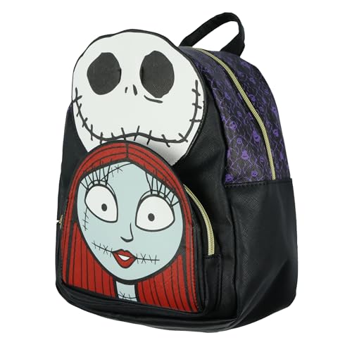 Disney Mochila Pequena 'O Estranho Mundo de Jack' com Jack Skellington E Sally, Ideal para Mulheres, Adolescentes E Meninas (25 Cm).