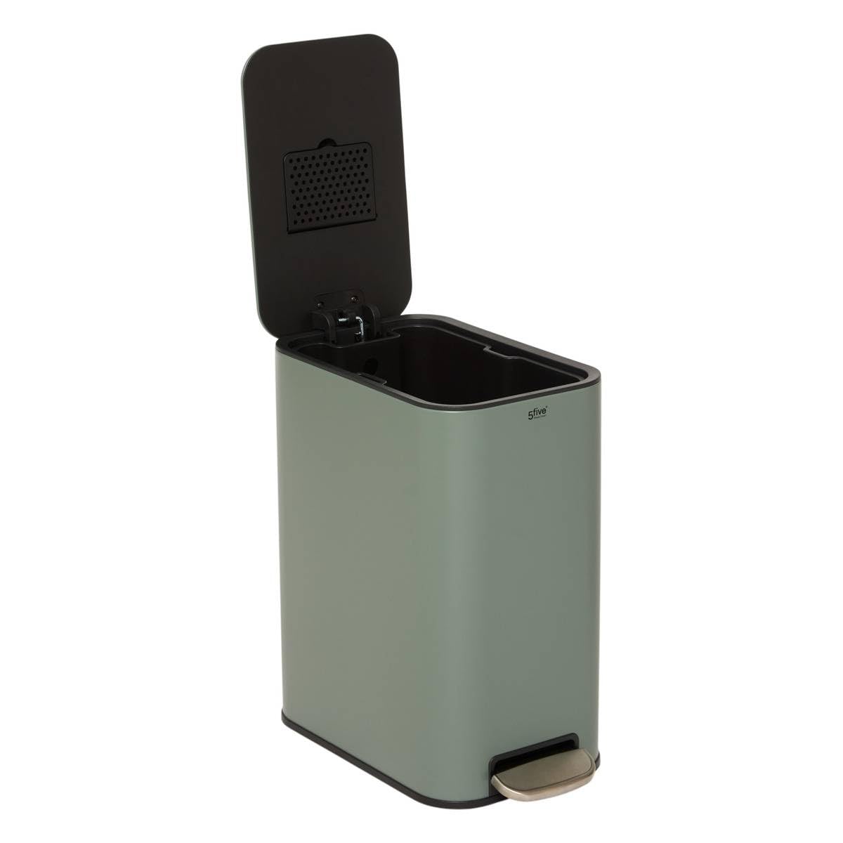 5five - poubelle slim rectangulaire à pédale delta 20l vert