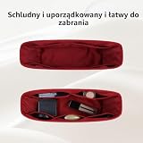 DGAZ Silk Tote Organizer Insert nadaje się do LV Neverfull PM/MM/GM, jedwabisty organizer, luksusowa torebka i kształtnik torby do noszenia (czerwone wino, mm)