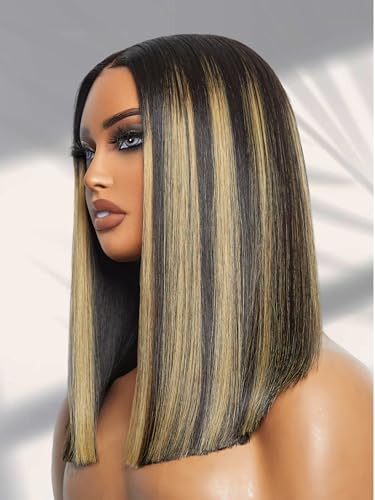 LUVME HAIR 14 Inch Mix Brown Highlight Sleek Max Kim