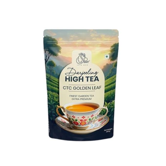 Darjeeling High Tea CTC Golden Leaf – Premium Fresh Granules, 250g (Pack of 1) | Authentic Darjeeling Tea