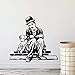 Filmstar Wandtattoo Chaplin und Hund Wandaufkleber Movie Rollen Vinyl für Home Schlafzimmer Wohnzimmer Dekoration Wallpaper 42x44cm