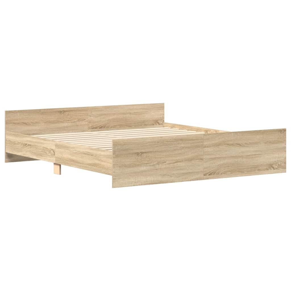 vidaXL Bed Frame without Mattress Sonoma Oak 160x200 cm — image 1