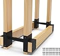 Artibear Outdoor Firewood Rack Bracket Kit, 2x4 Firewood Storage Holder with 3 Depth Adjustable, Lumber Storage Rack for Outdoor Indoor Patio, 1 Pair (2x4s not Included)