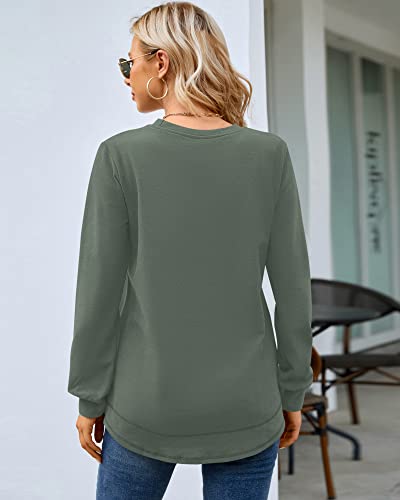 Image of MOLERANI Sweatshirts for Women Casual Long Sleeve Crewneck Shirt Tunic Tops | Pullovers, Soft Lightweight Warm Fabric, Loose Fit, Fall Winter Trendy Clothes, Daily Wear, Workout, Outdoor Outfits