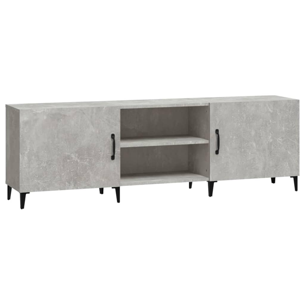 Szafka pod telewizor, szara betonowa, 150 x 30 x 50 cm, wytrzymały materiał drewnopochodny, konsola medialna z półkami, idealna do salonu, sypialni, stabilny stojak pod telewizor