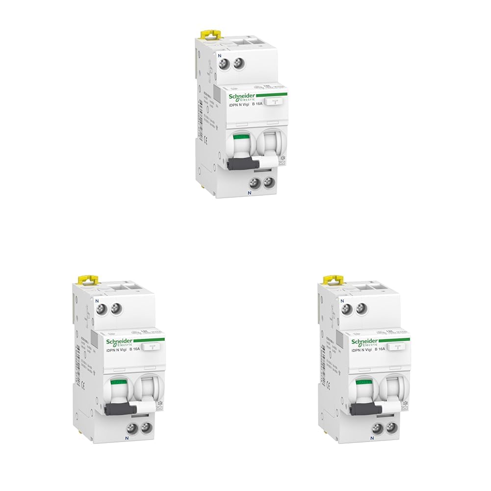 Schneider Electric FI-Schutzschalter Acti9 iDPN N Vigi, 1-polig+N, 16A, 30mA, B-Charakteristik, Typ A, 6kA, Artikelnummer A9D56616, 3 Stück