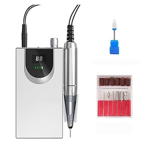 Nail Grinding Machine Portable Cordless Nail Drill Machine, 30000RPM Rechargeable Manicure Electric Nail File Drill Machine for DIY Home or Salon Mani-Pedis