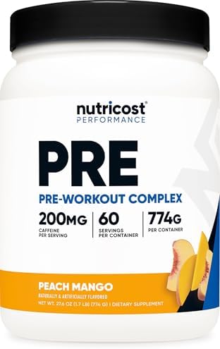 Nutricost Pre-Workout Complex Powder (60 Servings, Peach Mango) -...