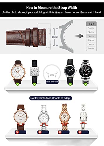 Nice Pies Genuine Calfskin Leather Watch Band,Alligator Grain Deployment Butterfly Buckle Replacement Strap For Men Women 18Mm 20Mm 22Mm 24Mm(20Mm, A-Brown) #TOP5