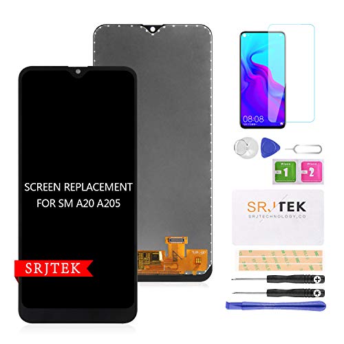 Screen Replacement for Samsung Galaxy A20 SM-A205F/DS, A205FN, A205GN/DS, A205YN, A205G/DS LCD Touch Screen Digitizer Glass Display Assembly Parts Black