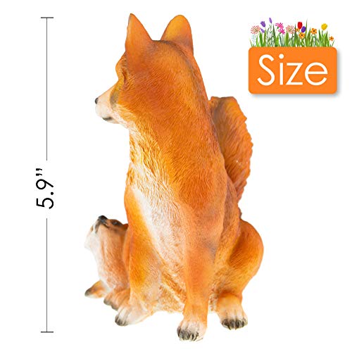 Clever Garden Cute Resin Garden Statue Decoration, Outdoor Lawn Yard Polyresin Animal Figurine Sculpture Ornament Décor, Fox Family #TOP1