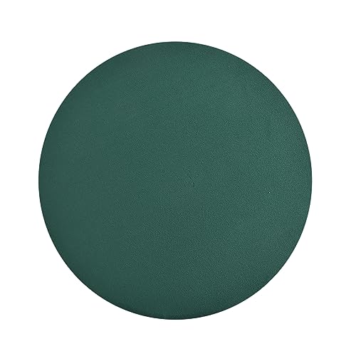 Image of NACIA Ottoman Pouffe Stool for Living Room Sitting, Green (16x16x17 inch) - Round Footstool /Foot Rest with 4 Wooden & Golden Metal Legs for Dressing Table, Home Decor, Balcony, Bedroom