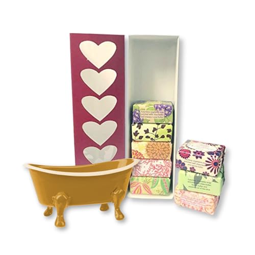 Jolitee All Natural Bar Soap for Women Vegan Soap Set with Clawfoot Mini Bathtub Soap Dish Caddy image 4