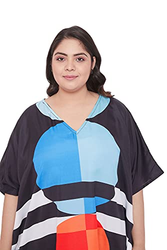 Image of Oussum Women Polyester Casual Long Plus Size Beach Caftan Cover Up Maxi Dress 1X-3X Summer Kaftan Dresses for Women