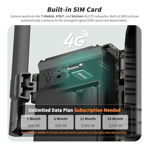 SEHMUA 4G LTE Cellular Trail Cameras 3rd Gen with Live Streaming, Game Camera Built-in SIM Card with Motion Activated 0.2s Trigger Time Solar Trail Camera IP66 Waterproof