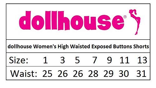 Dollhouse Women’s Shorts – High Rise Button Fly 5 Pocket Roll Cuff Distressed Stretch Denim Jean Shorts, Size 7, Medium #TOP4