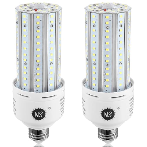 NS 75W Motion Sensor Light Bulbs 2-Pack, 7500LM Dusk to Dawn Security Lights, E26 Auto On/Off, 5000K Daylight for Garage, Front Door, Porch, Balcony, Closet & Storage