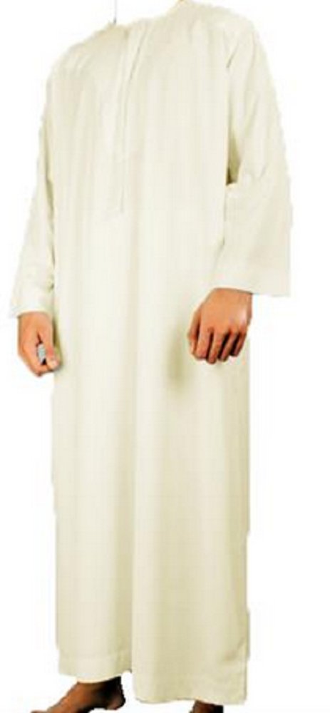Desert DressCREAM UAE ARAB THOBE DISHDASH GOWN MEN ROBE EID LUXURY DESIGNER DUBAI JUBA (58)