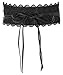 Produktbild KRISP 15295-BLK-OS: Obi-Gürtel Kunstleder Wickelgürtel Spitze (Schwarz)
