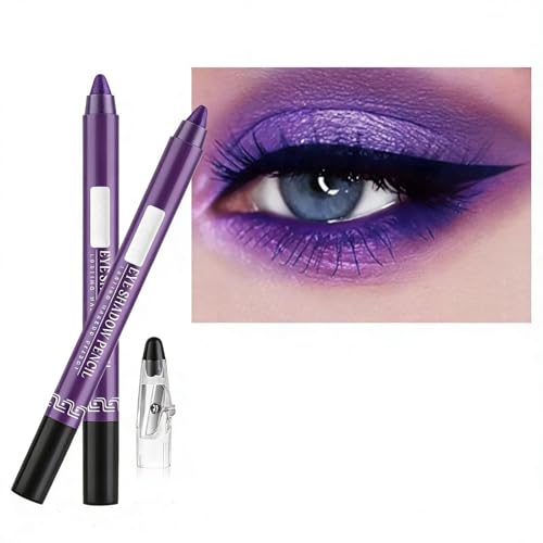 Daeuwiutr Purple Eyeshadow Stick, Highlighter Eye Liner,Eye Brightener Stick, Shimmer Creamy eye shadow, Waterproof Eyeshadow Pencil Long Lasting Eye Shadow Makeup.#3 purple shimmer