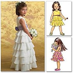 BUTTERICK PATTERNS B4967 Children's/Girls' Dress and Cummerbund, Size CDD (2-3-4-5) image 5