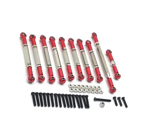 RC�N���[���[�p�A�b�v�O���[�h�p�[�c For WPL C14 C24 1/16 RC �J�[ �A�b�v�O���[�h �A�N�Z�T�� �����p �^�C ���b�h �X�e�A�����O ���^�� �����P�[�W �R���{ �L�b�g ���� RC �J�[ �p�[�c(Red)