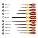 Wiha 32093 Slotted and Phillips Insulated Screwdriver Set, 1000V, 10-Piece, Slotted 2.0–6.5mm, Phillips #0–#3
