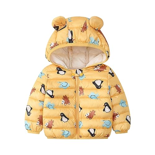 Winter Down Coats for Kids Baby Boys Girls Light Puffer Padded Jacket Bear Hoods Infant Outerwear Toddler Coats