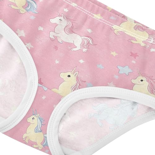 Wusikd Stars Pink Girls' Underwear Cotton Cute Unicorns Girls Briefs Soft Toddler Underwear 2T4