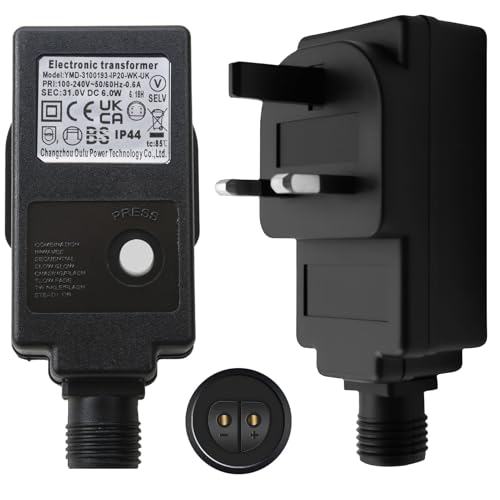 31V 6W LED Transformer Plug IP44 Timer 8 Modes BS Plug