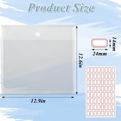 Image of YAYODS 30 Pack 12 x 12 Scrapbook Paper Storage Organizer with Labels, Clear Craft Paper Storage Organizer for Holding 12 x 12 Inch Scrapbook, Cardstock, Vinyl Files Photos