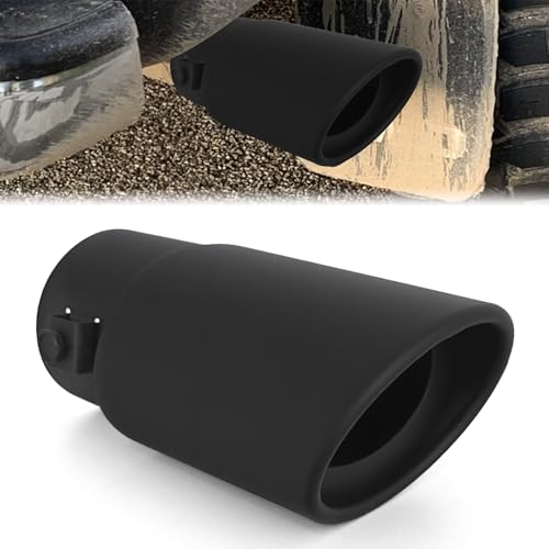 YUPIKJI Stainless Steel Car Exhaust Tip 2.5 to 3.3 Inch Adjustable Car Exhaust Pipe Tail Throat Tail Pipe Universal Decoration Chrome-Plated Modification Straight Exhaust Pipe for Most Cars (Black)