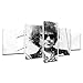 Produktbild NVSHENY-LOVED wanddekor Schwarz Und Weiß Vintage HD Print Leinwand Gemälde Sänger Bob Dylan Poster 5 Stück Modulare Öl Bild Wohnkultur Wand Kunstwerk