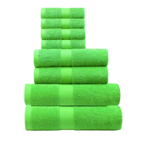 BY LORA Terry Bath Towel Hand Towel and Wash Cloth Plush Towel for Bath Shower - Set of 8