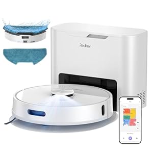 Redkey R10 Saugroboter 2-in-1 mit Absaugstation und Wischfunktion, LiDAR-Navigation, Starke 4000Pa Saugkraft, 4 L Staubbeutel, 90 Tage freihändige Reinigung, ideal für Tierhaare, App