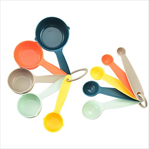 Juego de vasos y cucharas medidoras de plástico miniatura 2
